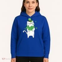 Cat Leprechaun Gift Cat Lover Shamrock Gift St Patrick's Day Gift Hoodie thumb 5