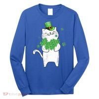 Cat Leprechaun Gift Cat Lover Shamrock Gift St Patrick's Day Gift Long Sleeve Shirt thumb 0