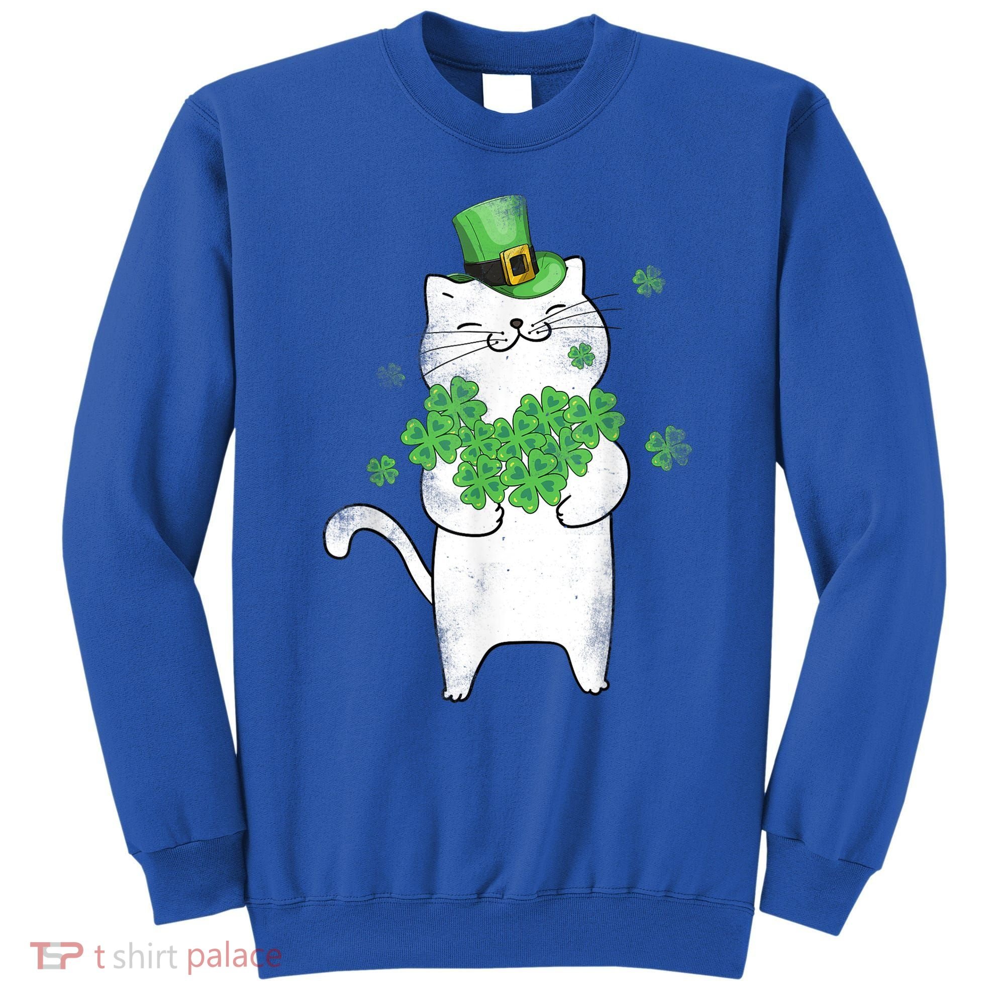 Cat Leprechaun Gift Cat Lover Shamrock Gift St Patrick's Day Gift Sweatshirt