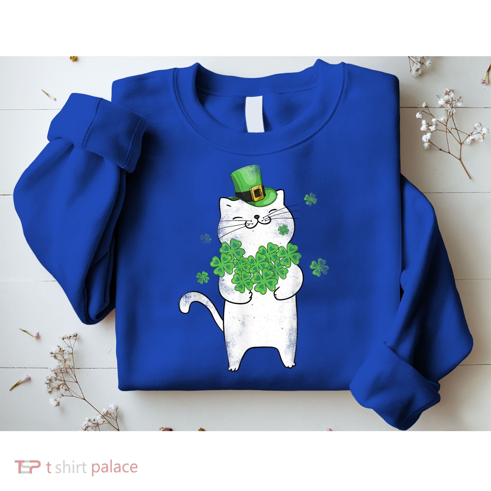 Cat Leprechaun Gift Cat Lover Shamrock Gift St Patrick's Day Gift Sweatshirt