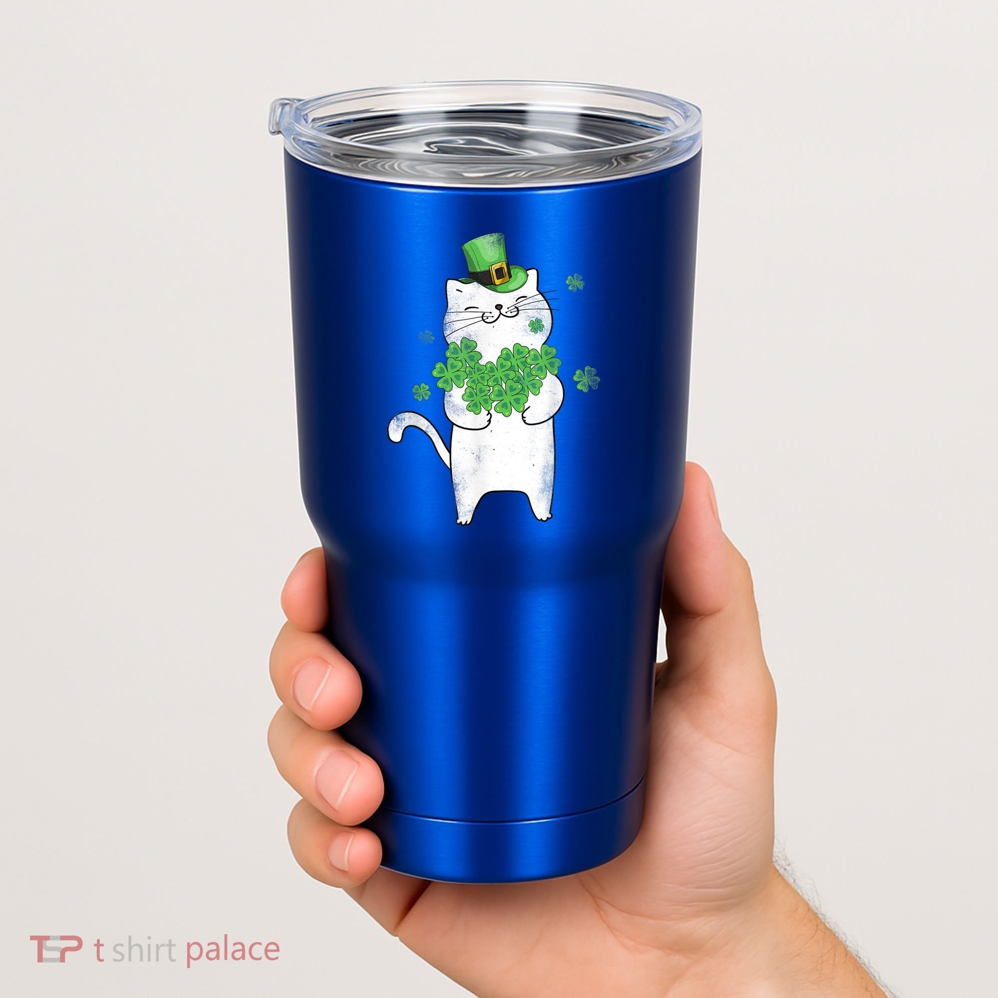Cat Leprechaun Gift Cat Lover Shamrock Gift St Patrick's Day Gift Tumbler