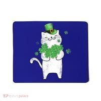 Cat Leprechaun Gift Cat Lover Shamrock Gift St Patrick's Day Gift Mousepad thumb 0