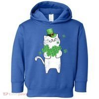 Cat Leprechaun Gift Cat Lover Shamrock Gift St Patrick's Day Gift Toddler Hoodie thumb 0