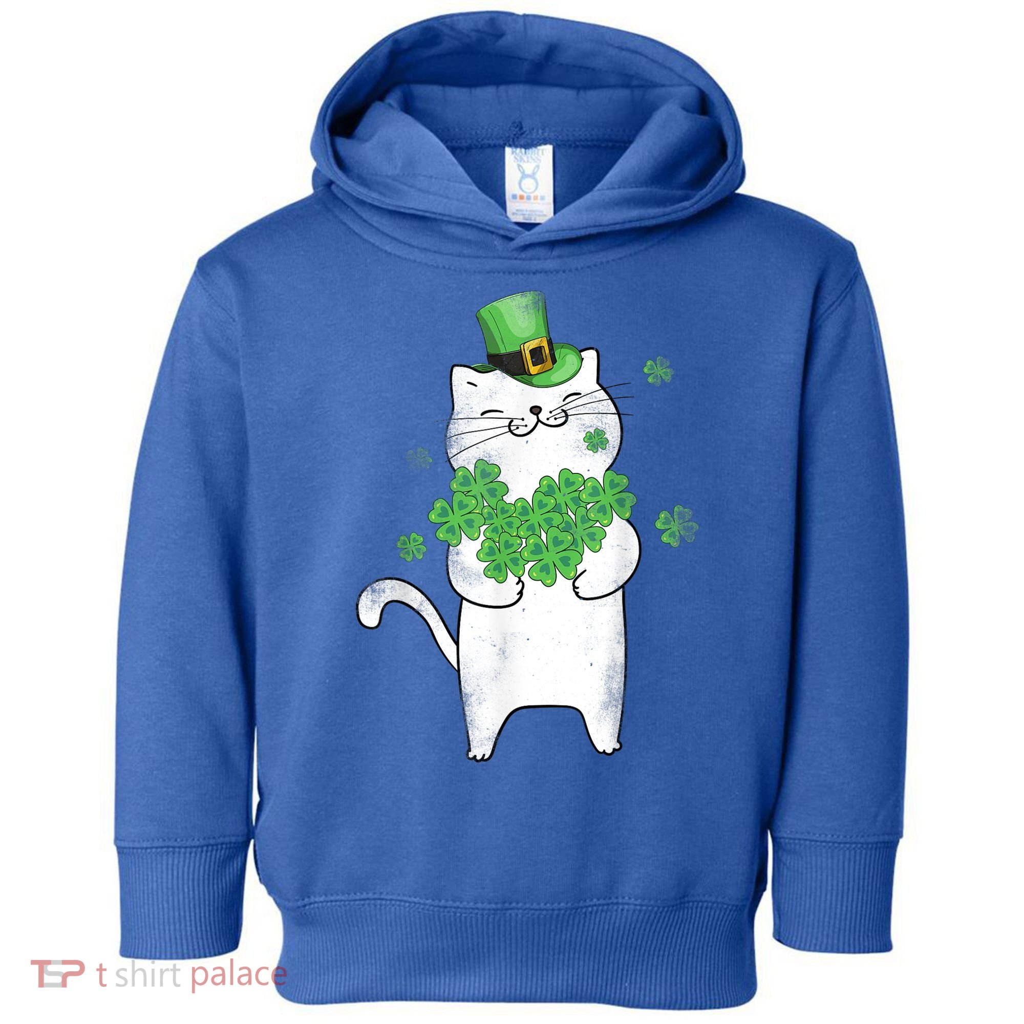 Cat Leprechaun Gift Cat Lover Shamrock Gift St Patrick's Day Gift Toddler Hoodie