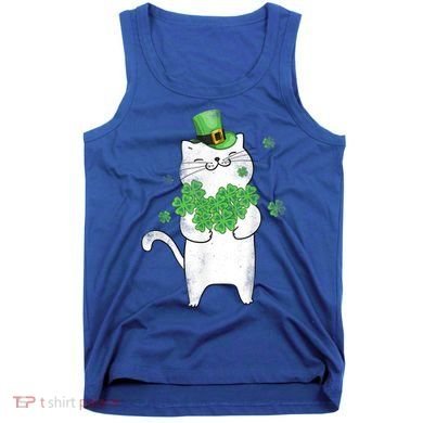 Cat Leprechaun Gift Cat Lover Shamrock Gift St Patrick's Day Gift Tank Top