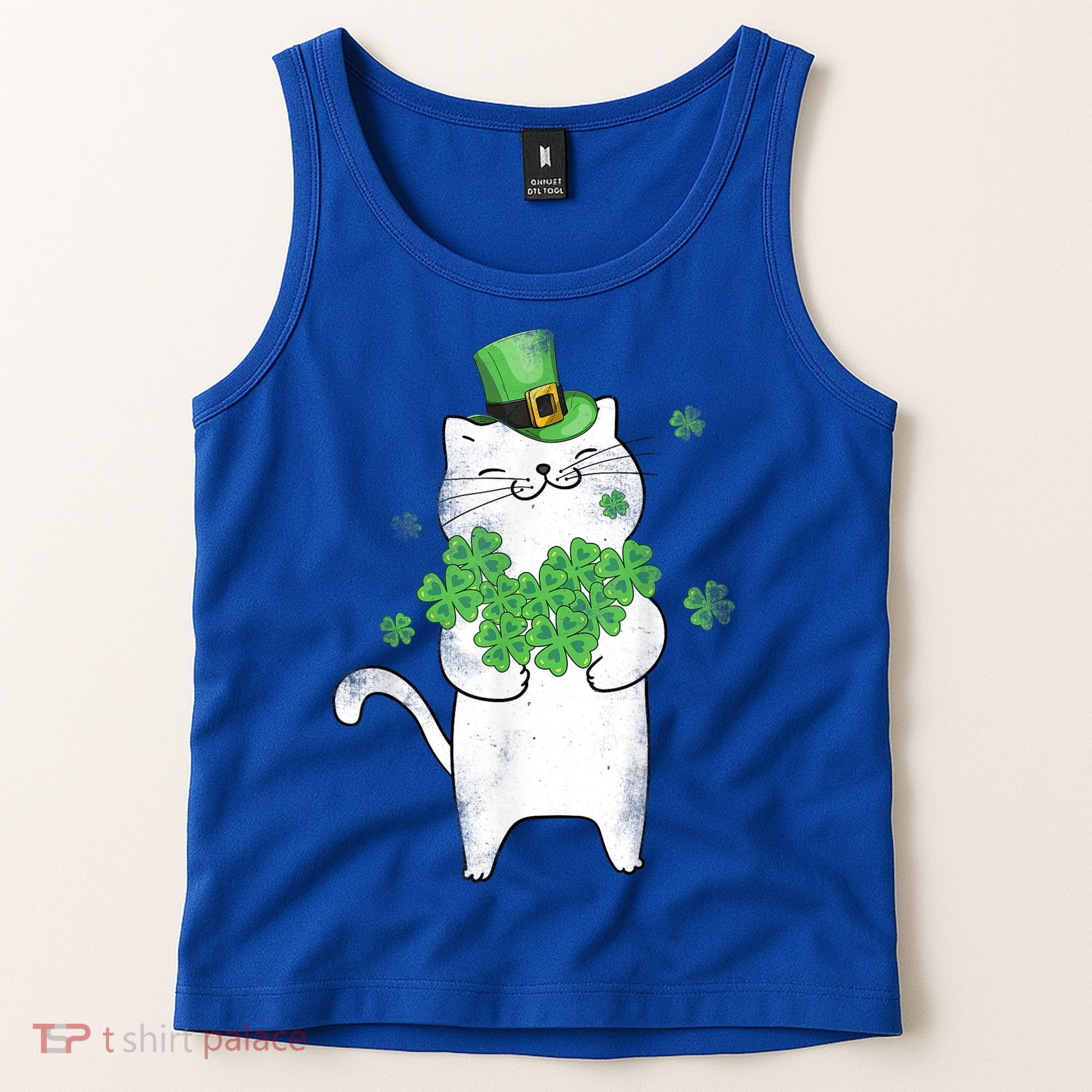 Cat Leprechaun Gift Cat Lover Shamrock Gift St Patrick's Day Gift Tank Top