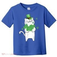 Cat Leprechaun Gift Cat Lover Shamrock Gift St Patrick's Day Gift Toddler T-Shirt thumb 0