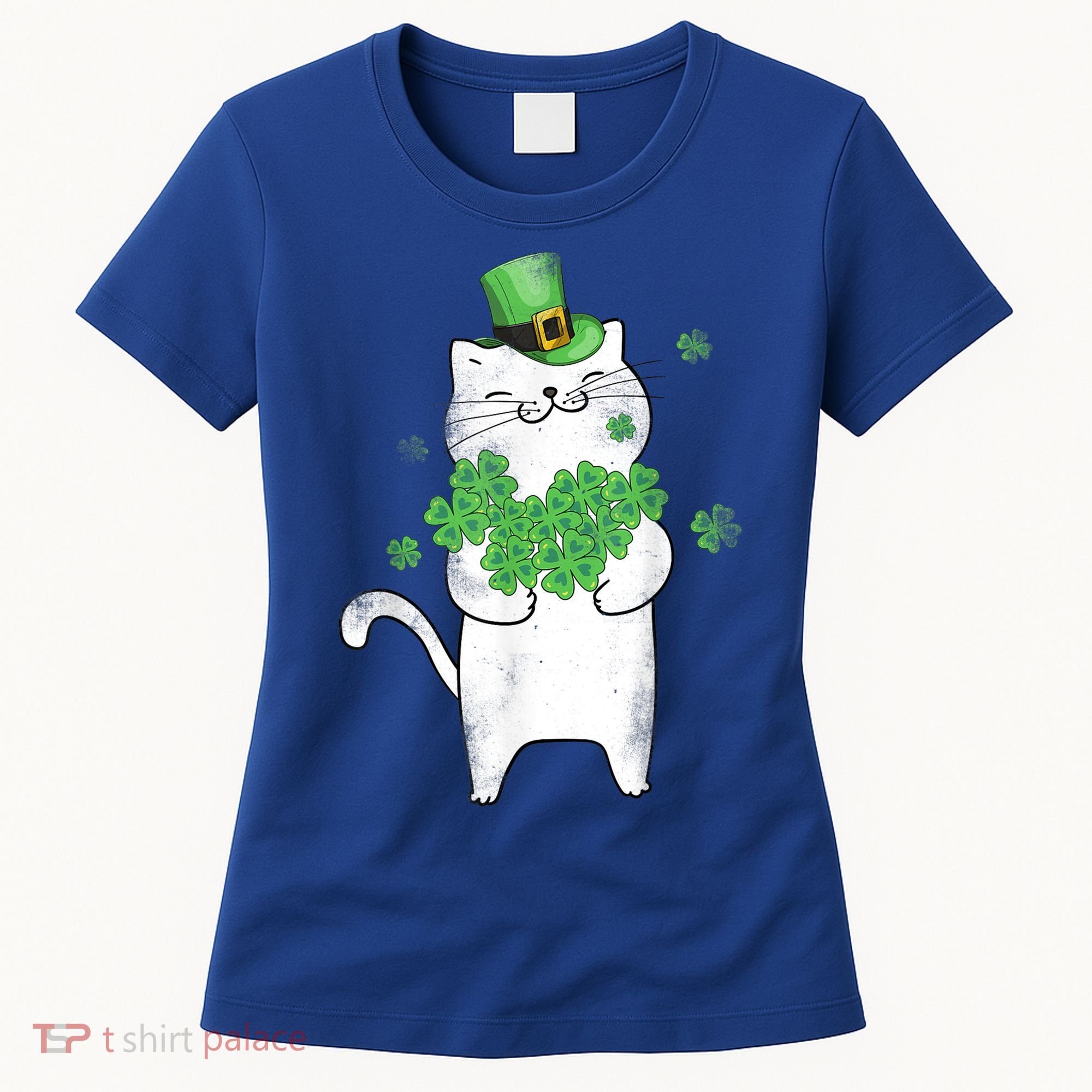 Cat Leprechaun Gift Cat Lover Shamrock Gift St Patrick's Day Gift Women's T-Shirt