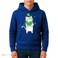 Cat Leprechaun Gift Cat Lover Shamrock Gift St Patrick's Day Gift Kids Hoodie thumb 4