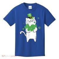 Cat Leprechaun Gift Cat Lover Shamrock Gift St Patrick's Day Gift Kids T-Shirt thumb 0