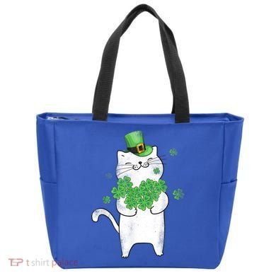 Cat Leprechaun Gift Cat Lover Shamrock Gift St Patrick's Day Gift Tote Bag