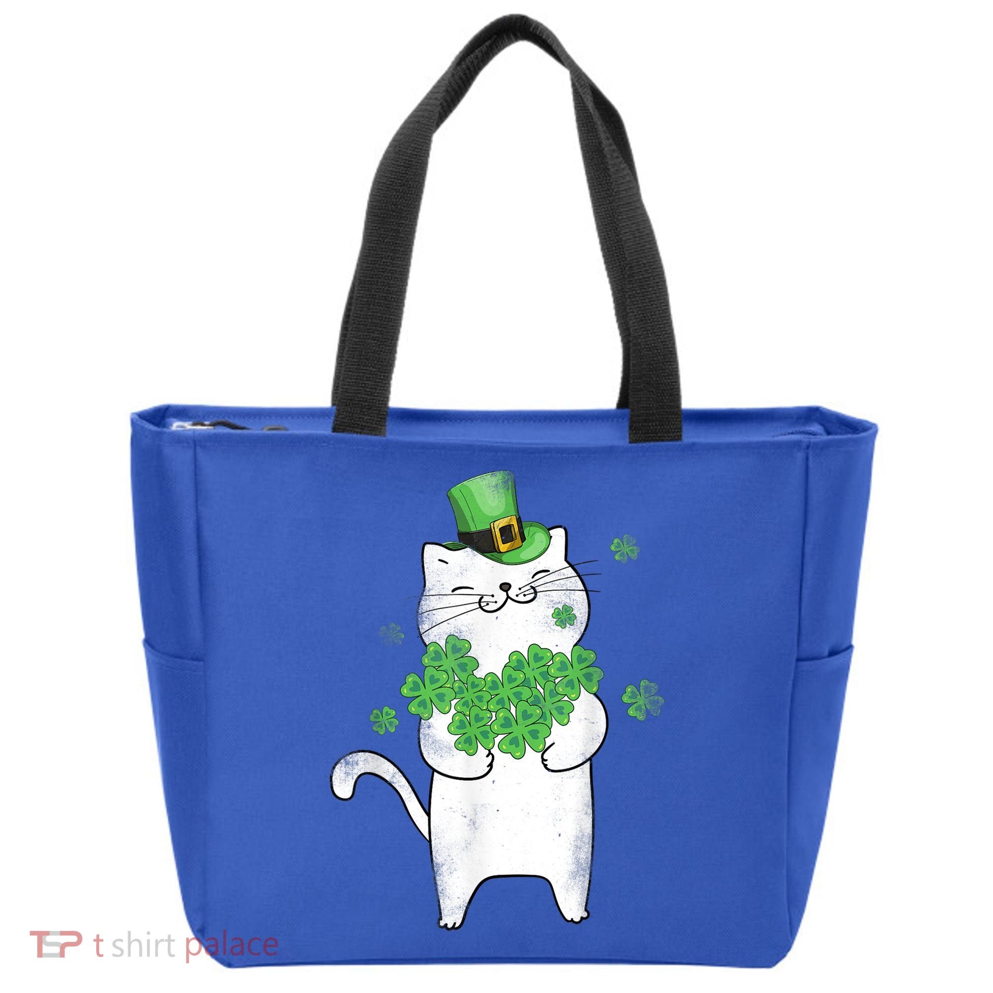 Cat Leprechaun Gift Cat Lover Shamrock Gift St Patrick's Day Gift Tote Bag