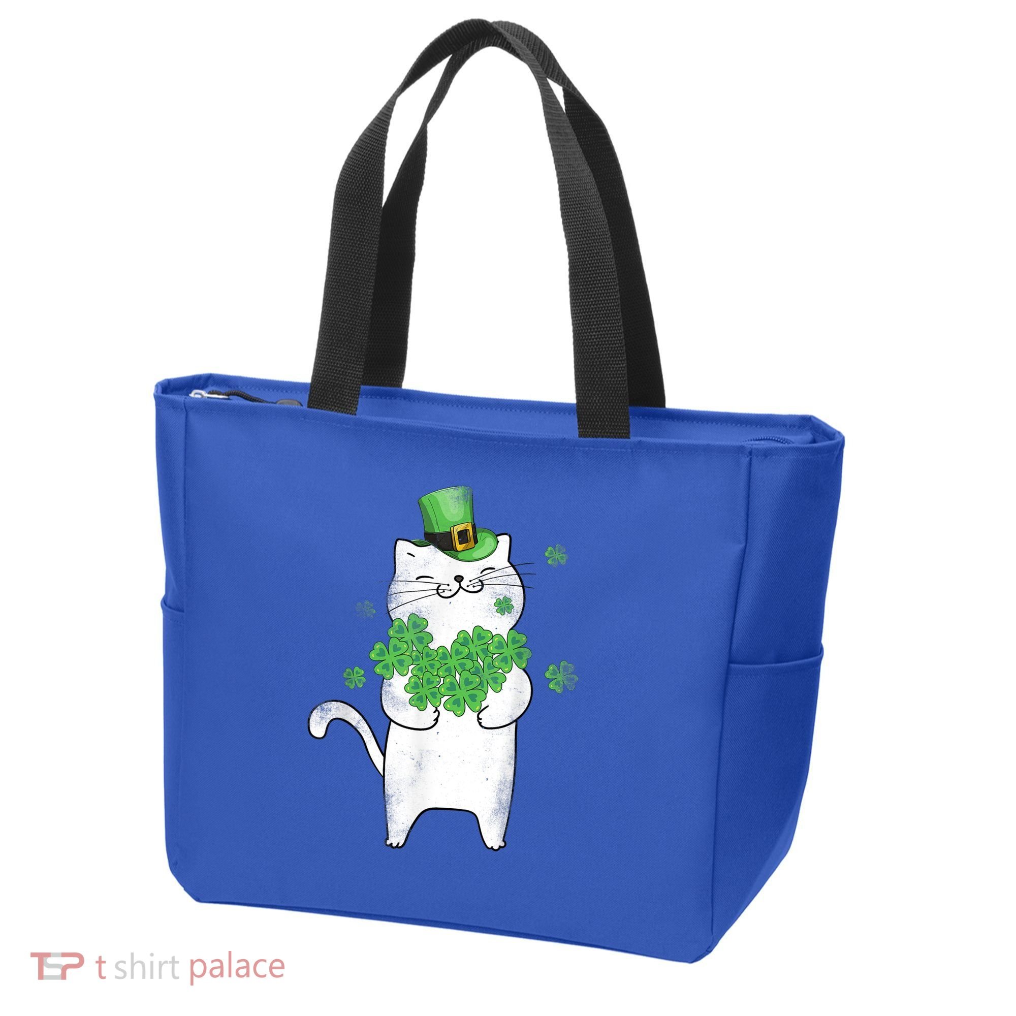 Cat Leprechaun Gift Cat Lover Shamrock Gift St Patrick's Day Gift Tote Bag