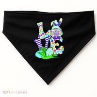 Cute Love Gnome Easter Egg Hunting Bunny USA-Made Doggie Bandana thumb 0