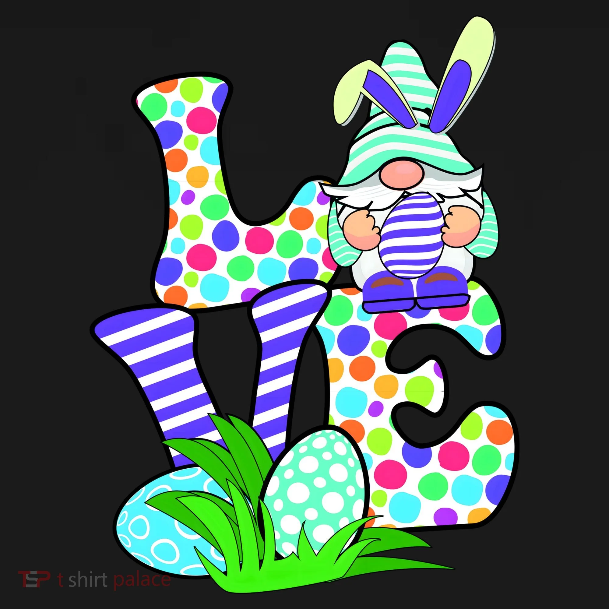 Cute Love Gnome Easter Egg Hunting Bunny Apron