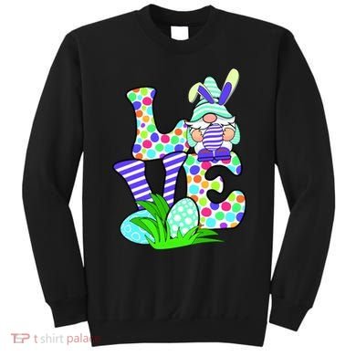 Cute Love Gnome Easter Egg Hunting Bunny Sweatshirt
