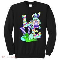 Cute Love Gnome Easter Egg Hunting Bunny Sweatshirt thumb 0