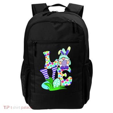 Cute Love Gnome Easter Egg Hunting Bunny Backpack