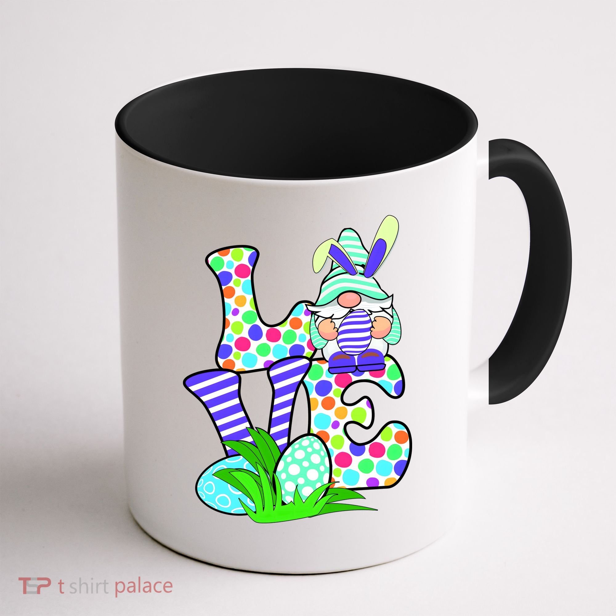 Cute Love Gnome Easter Egg Hunting Bunny Coffee Mug
