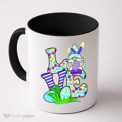 Cute Love Gnome Easter Egg Hunting Bunny Coffee Mug