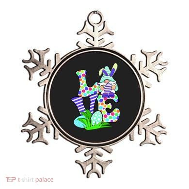 Cute Love Gnome Easter Egg Hunting Bunny Ornament