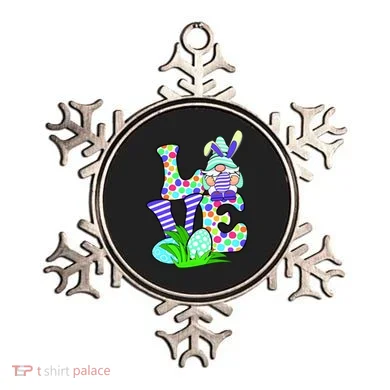 Cute Love Gnome Easter Egg Hunting Bunny Ornament