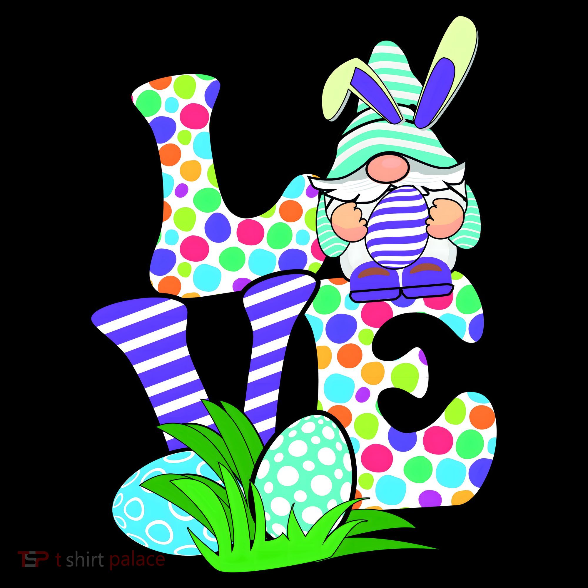 Cute Love Gnome Easter Egg Hunting Bunny Ornament