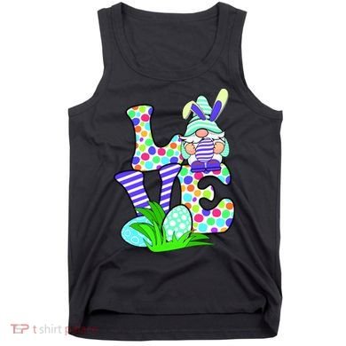Cute Love Gnome Easter Egg Hunting Bunny Tank Top
