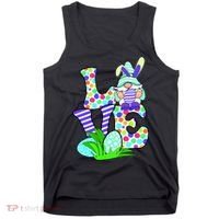 Cute Love Gnome Easter Egg Hunting Bunny Tank Top thumb 0