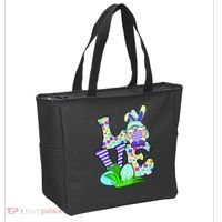 Cute Love Gnome Easter Egg Hunting Bunny Tote Bag thumb 2