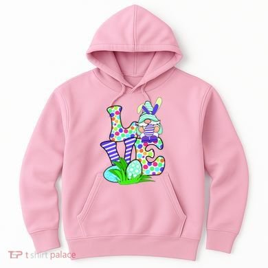 Cute Love Gnome Easter Egg Hunting Bunny Hoodie