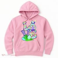 Cute Love Gnome Easter Egg Hunting Bunny Hoodie thumb 0