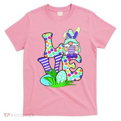 Cute Love Gnome Easter Egg Hunting Bunny T-Shirt