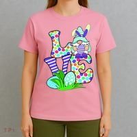 Cute Love Gnome Easter Egg Hunting Bunny T-Shirt thumb 4
