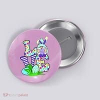 Cute Love Gnome Easter Egg Hunting Bunny Button thumb 0