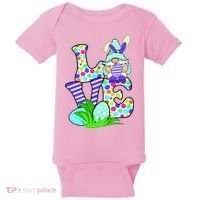 Cute Love Gnome Easter Egg Hunting Bunny Baby Bodysuit thumb 0
