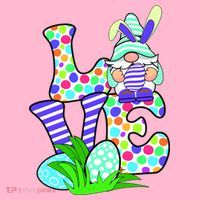 Cute Love Gnome Easter Egg Hunting Bunny Baby Bodysuit thumb 2