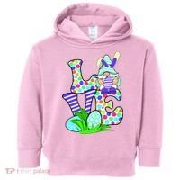 Cute Love Gnome Easter Egg Hunting Bunny Toddler Hoodie thumb 0