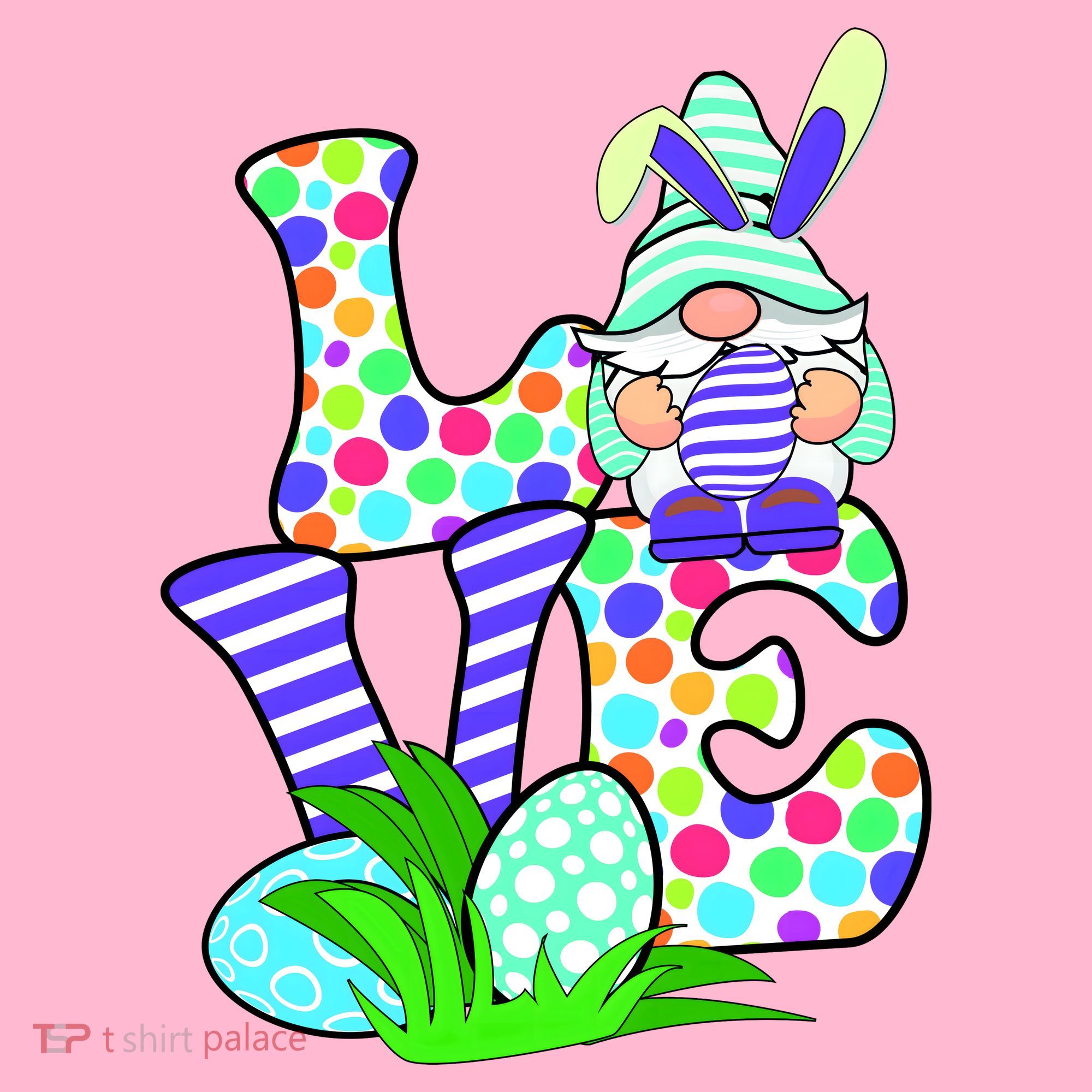 Cute Love Gnome Easter Egg Hunting Bunny Toddler Hoodie