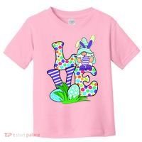 Cute Love Gnome Easter Egg Hunting Bunny Toddler T-Shirt thumb 0