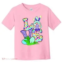 Cute Love Gnome Easter Egg Hunting Bunny Toddler T-Shirt thumb 0
