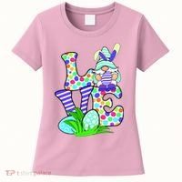 Cute Love Gnome Easter Egg Hunting Bunny Women's T-Shirt thumb 0