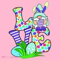 Cute Love Gnome Easter Egg Hunting Bunny Women's T-Shirt thumb 6