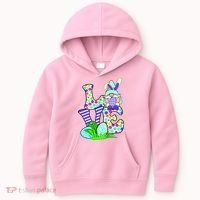 Cute Love Gnome Easter Egg Hunting Bunny Kids Hoodie thumb 0