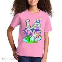 Cute Love Gnome Easter Egg Hunting Bunny Kids T-Shirt thumb 2