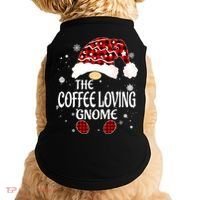 Coffee Loving Gnome Christmas Buffalo Plaid Family Matching Doggie Tank thumb 0