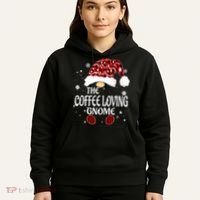 Coffee Loving Gnome Christmas Buffalo Plaid Family Matching Hoodie thumb 5