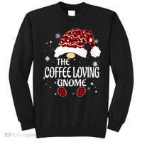 Coffee Loving Gnome Christmas Buffalo Plaid Family Matching Sweatshirt thumb 0