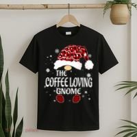 Coffee Loving Gnome Christmas Buffalo Plaid Family Matching T-Shirt thumb 2