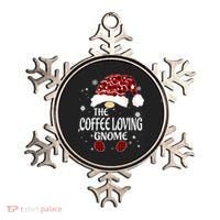 Coffee Loving Gnome Christmas Buffalo Plaid Family Matching Ornament thumb 0